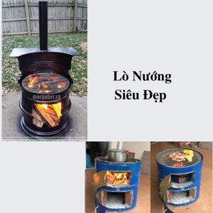 Lò nướng từ thùng phuy sắt cũ